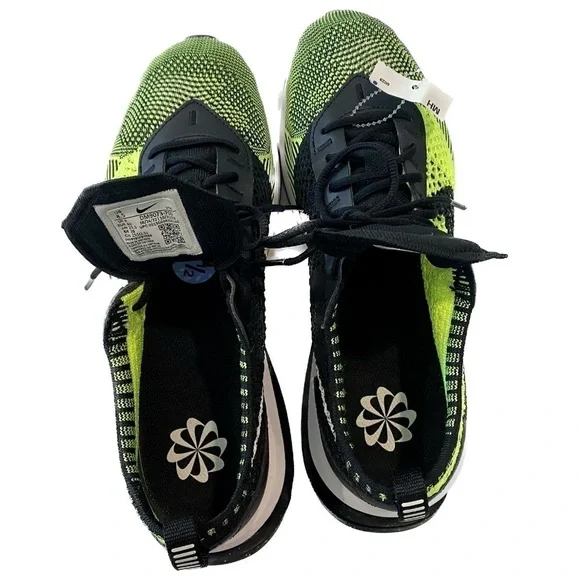 NWOB - Nike FLYKNIT Running / Walking Sneakers in WHITE/VOLT/BLACK size 8.8 - Picture 6 of 11